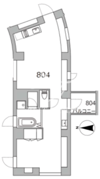 天神町プレイス 804 間取り図