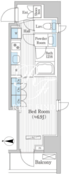 グレイスリヴィエール東京八丁堀 301 間取り図
