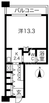 シティコート目黒 3-518 間取り図