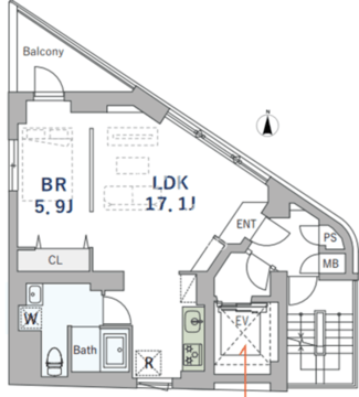 グランデュオ内藤町 901 間取り図