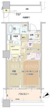 ブリリア有明スカイタワー 1014 間取り図
