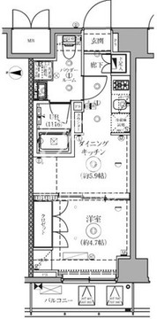 セジョリ墨田イースト3 203 間取り図