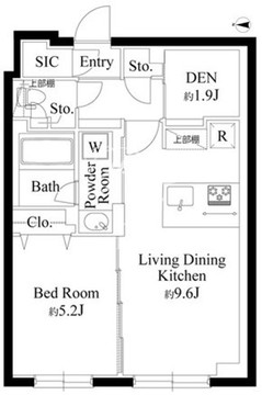 ラペルラ下北沢 102 間取り図