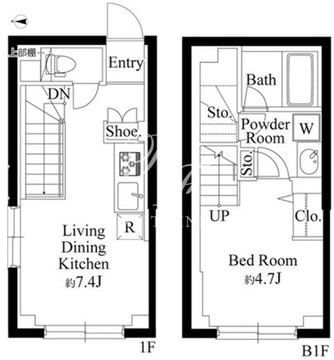 ラペルラ下北沢 204 間取り図