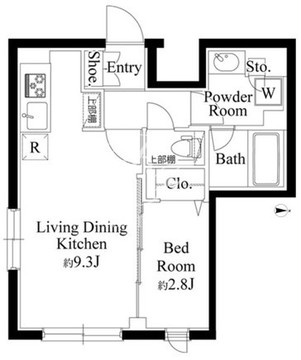 ラペルラ下北沢 304 間取り図