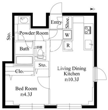 ラペルラ下北沢 306 間取り図