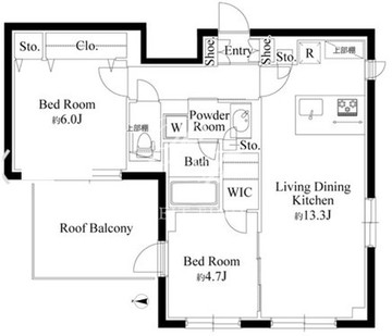 ラペルラ下北沢 401 間取り図