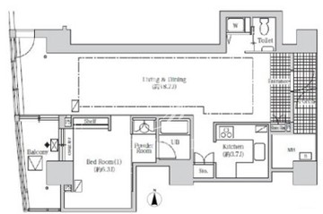 アクティ汐留 4311 間取り図