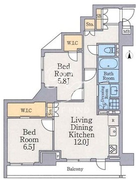 クレストコート町屋 201 間取り図