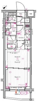 ザ・プレミアムキューブG東中野 308 間取り図