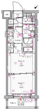 ザ・プレミアムキューブG東中野 509 間取り図