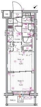 ザ・プレミアムキューブG東中野 411 間取り図