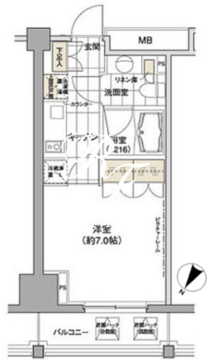 パークハビオ渋谷 206 間取り図