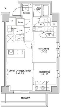 ザ・パークハビオ下北沢 307 間取り図