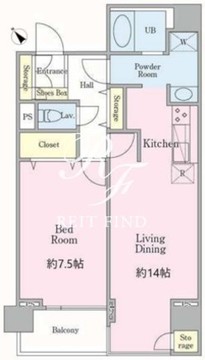 ティーズガーデン八丁堀 701 間取り図