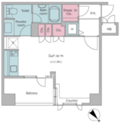 レジディア文京湯島 701 間取り図