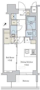 ブリリアイスト大井町 1202 間取り図