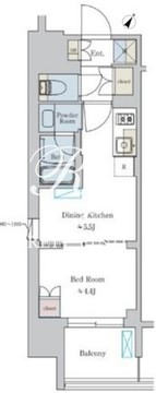 ブリリアイスト大井町 405 間取り図