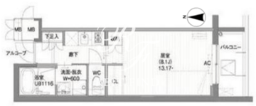 ガーデン東新宿 612 間取り図