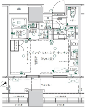 ローレルタワールネ浜松町 413 間取り図