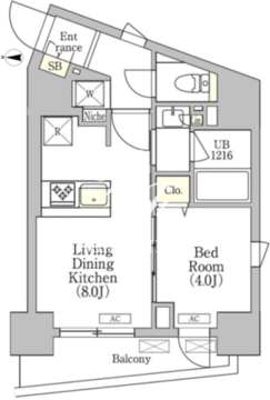 ラペルラ高輪 902 間取り図
