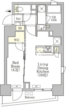 ラペルラ高輪 302 間取り図