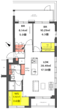 ニフィット小石川 503 間取り図