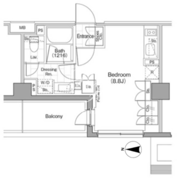 ザ・パークハビオ新宿 527 間取り図