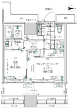 ローレルタワールネ浜松町 505 間取り図