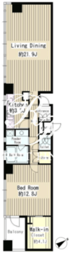 パークルージュ赤坂檜町 1304 間取り図