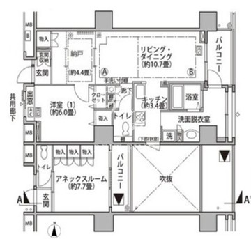 東雲キャナルコートCODAN 18-518 間取り図