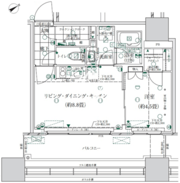 ローレルタワールネ浜松町 507 間取り図