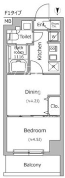 ドゥーエ南千住 306 間取り図