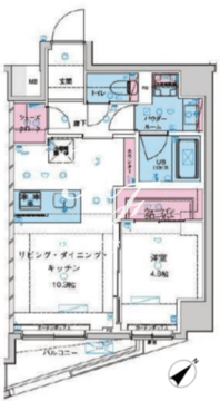 ジェノヴィア水天宮前2スカイガーデン 303 間取り図