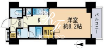 セレニティコート渋谷神泉 1403 間取り図
