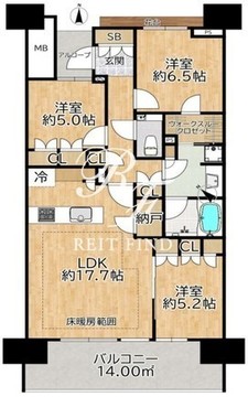 晴海フラッグ SUN-E-1005 間取り図