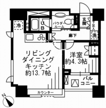 レジディア勝どき 1003 間取り図