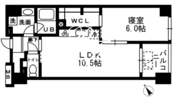 レジディア日本橋浜町 402 間取り図