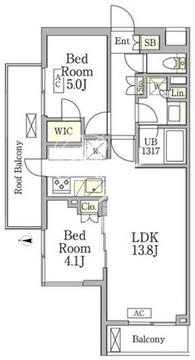 アイフラット馬込 408 間取り図