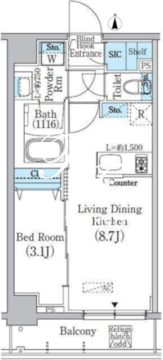 プライムブリス新宿上落合 503 間取り図