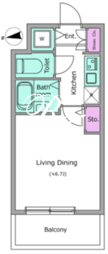 グレイスコート目黒不動前 604 間取り図