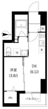 WHARF駒込 204 間取り図
