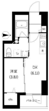 WHARF駒込 802 間取り図
