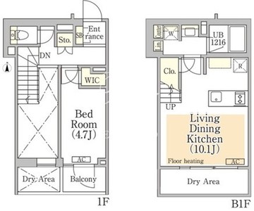 イプセ神楽坂 101 間取り図