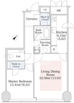 プラティーヌ西新宿 1005 間取り図