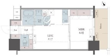 ラグゼナ用賀 604 間取り図