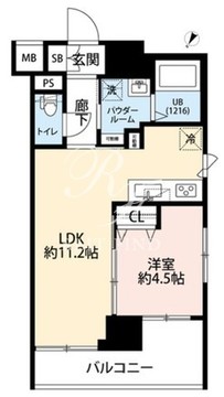 プレール・ドゥーク門前仲町3 405 間取り図