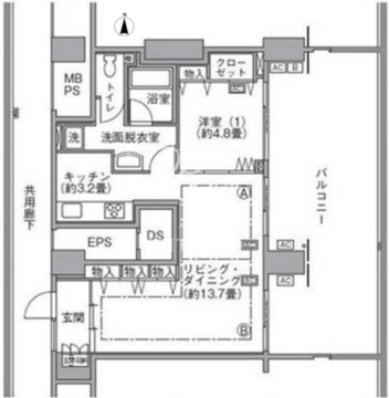 東雲キャナルコートCODAN 17-308 間取り図