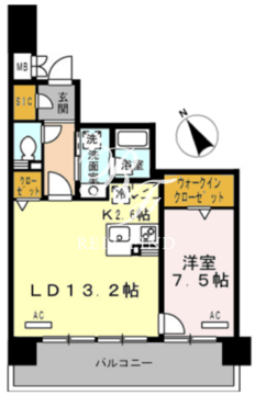 ロイヤルパークス豊洲 1203 間取り図