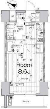 レガシア千代田三崎町 602 間取り図